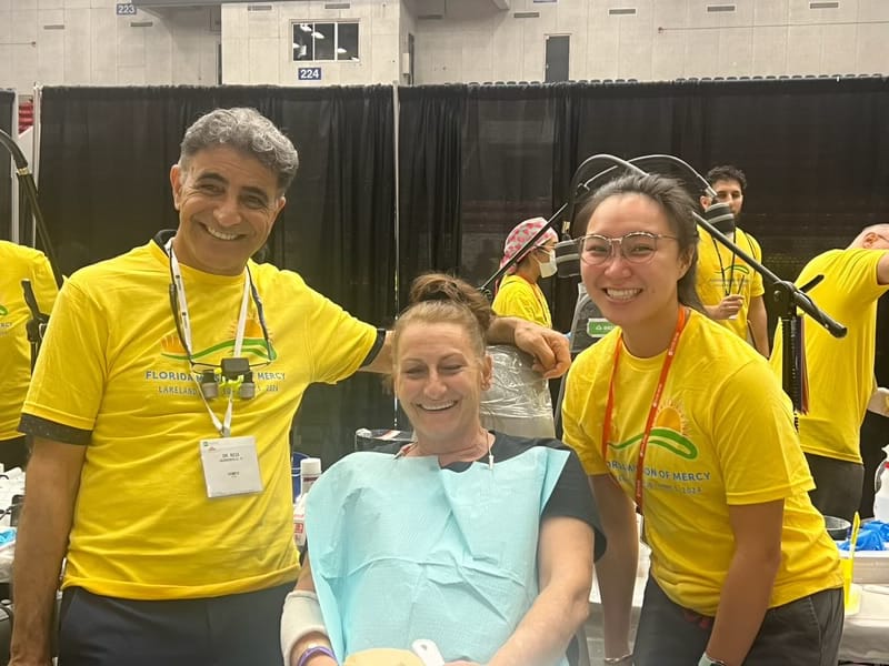 Dentists at a charity event where they help fix teeth for economically disadvantaged persons