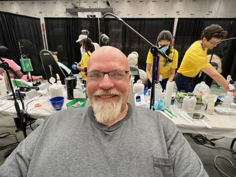 Patient at a charity event where they help fix teeth for economically disadvantaged persons